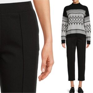 Boston Proper Ponte Pintuck Crop Pants in Black